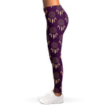 Purple Boho Dream Catcher Pattern Print Women's Leggings