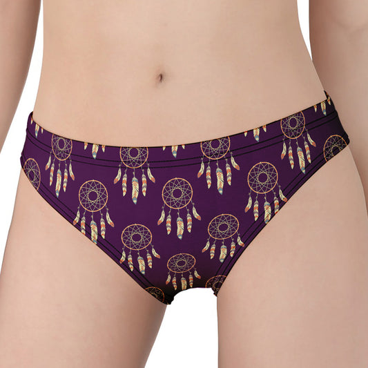Purple Boho Dream Catcher Pattern Print Women's Panties