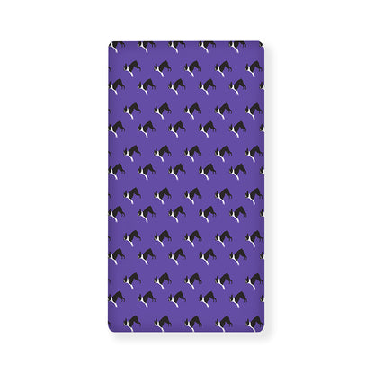 Purple Boston Terrier Pattern Print Baby Crib Sheet