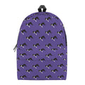 Purple Boston Terrier Pattern Print School Backpack