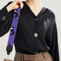 Purple Boston Terrier Pattern Print Bag Strap