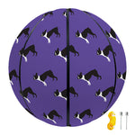 Purple Boston Terrier Pattern Print Basketball