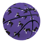 Purple Boston Terrier Pattern Print Basketball
