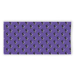 Purple Boston Terrier Pattern Print Beach Towel