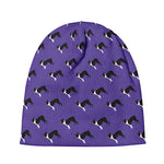 Purple Boston Terrier Pattern Print Beanie