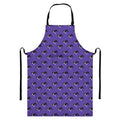 Purple Boston Terrier Pattern Print Bib Apron With Pocket