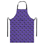 Purple Boston Terrier Pattern Print Bib Apron With Pocket