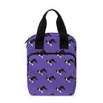 Purple Boston Terrier Pattern Print Bible Tote Bag