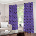 Purple Boston Terrier Pattern Print Dimout Grommet Curtains