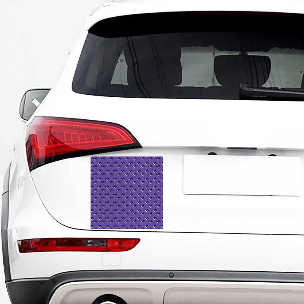 Purple Boston Terrier Pattern Print Car Sticker