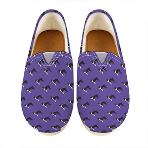 Purple Boston Terrier Pattern Print Casual Shoes