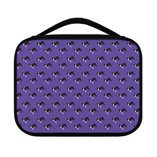Purple Boston Terrier Pattern Print Classic Bible Case