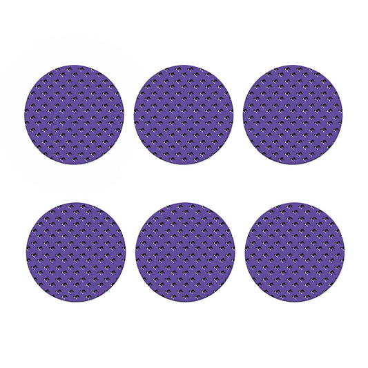 Purple Boston Terrier Pattern Print Coaster Set