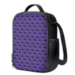 Purple Boston Terrier Pattern Print Crossbody Lunch Bag