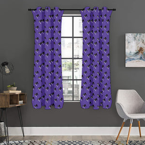 Purple Boston Terrier Pattern Print Curtain