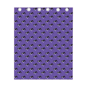 Purple Boston Terrier Pattern Print Curtain