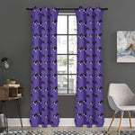 Purple Boston Terrier Pattern Print Curtain