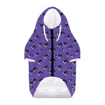 Purple Boston Terrier Pattern Print Dog Zip Up Hoodie