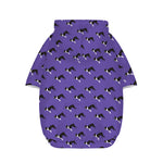 Purple Boston Terrier Pattern Print Dog Zip Up Hoodie