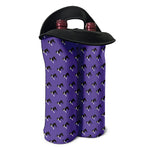 Purple Boston Terrier Pattern Print Double Neoprene Wine Tote