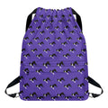 Purple Boston Terrier Pattern Print Drawstring Backpack