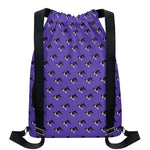 Purple Boston Terrier Pattern Print Drawstring Backpack