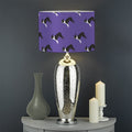Purple Boston Terrier Pattern Print Drum Lamp Shade