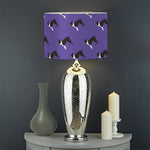 Purple Boston Terrier Pattern Print Drum Lamp Shade