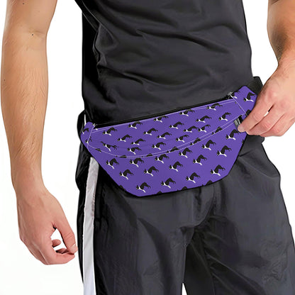 Purple Boston Terrier Pattern Print Fanny Pack