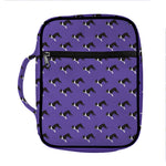 Purple Boston Terrier Pattern Print Front Pocket Bible Bag