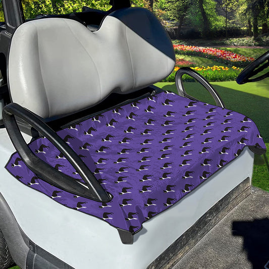 Purple Boston Terrier Pattern Print Golf Cart Seat Cover