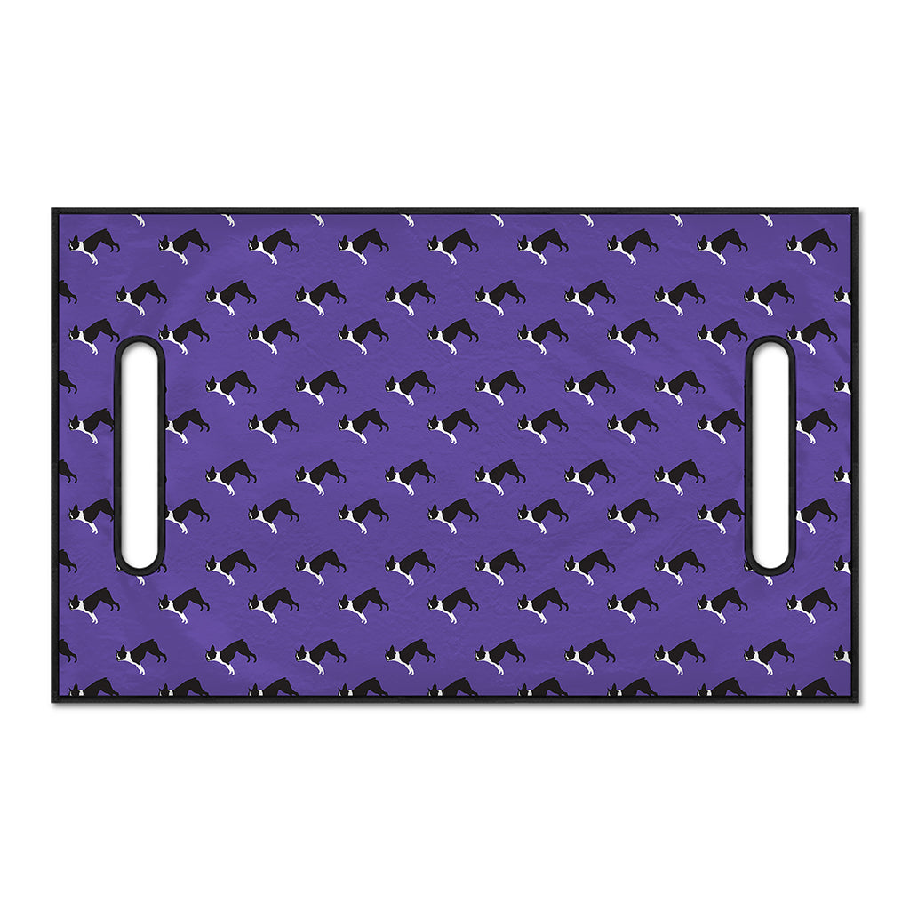 Purple Boston Terrier Pattern Print Golf Cart Seat Cover