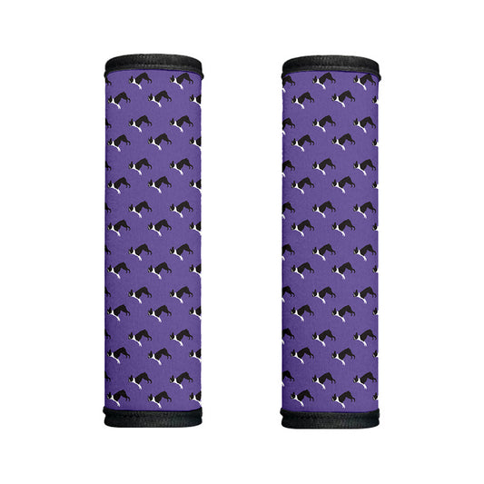 Purple Boston Terrier Pattern Print Handle Covers
