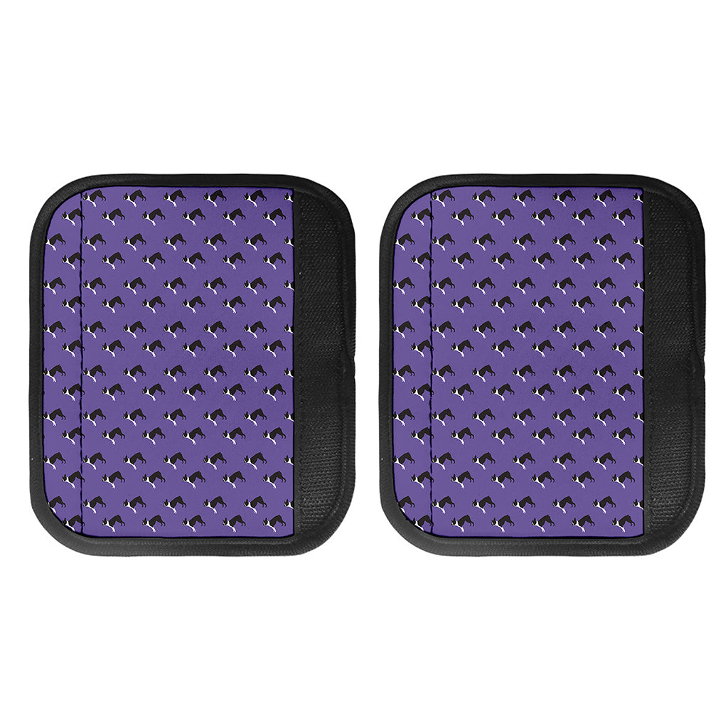 Purple Boston Terrier Pattern Print Handle Covers