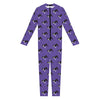 Purple Boston Terrier Pattern Print Jumpsuit