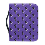 Purple Boston Terrier Pattern Print Leather Bible Cover