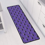 Purple Boston Terrier Pattern Print Long Kitchen Mat