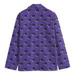 Purple Boston Terrier Pattern Print Men's Blazer