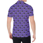 Purple Boston Terrier Pattern Print Men's Shirt