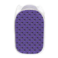 Purple Boston Terrier Pattern Print Mesh Laundry Hamper