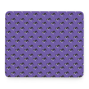 Purple Boston Terrier Pattern Print Mouse Pad