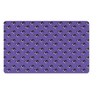 Purple Boston Terrier Pattern Print Polyester Doormat