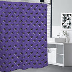 Purple Boston Terrier Pattern Print Premium Shower Curtain