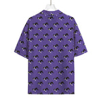 Purple Boston Terrier Pattern Print Rayon Hawaiian Shirt