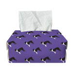 Purple Boston Terrier Pattern Print Rectangle Tissue Box Cover