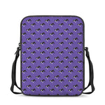 Purple Boston Terrier Pattern Print Rectangular Crossbody Bag