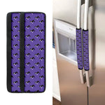 Purple Boston Terrier Pattern Print Refrigerator Handle Covers