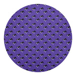 Purple Boston Terrier Pattern Print Round Blanket