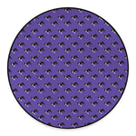 Purple Boston Terrier Pattern Print Round Floor Mat