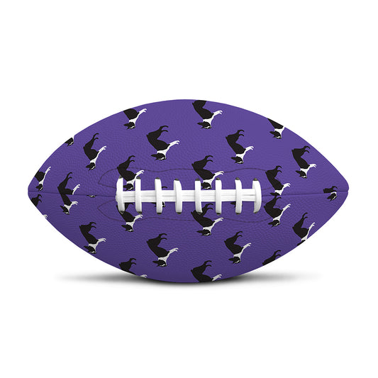 Purple Boston Terrier Pattern Print Rugby Ball